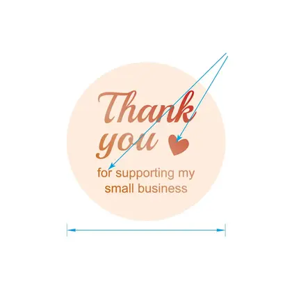 1.5 Inch 500 Roll Gift Coated Paper Thank You detail view 3