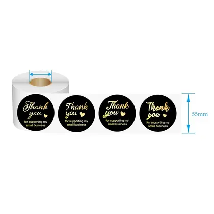 2-inch 5cm 600 Roll Gift Coated Paper Thank You detail view 2