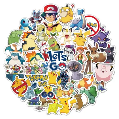 50-piece Poké Mon Cartoon Pikachu Cup Drawbar Suitcase Waterproof detail view 3