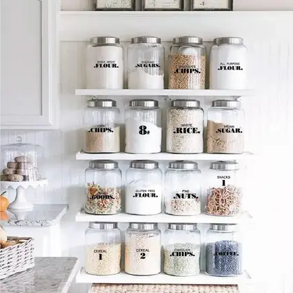 132 Pieces of Creative Transparent Waterproof Kitchen Sticker Pantry detail view 3