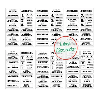 132 Pieces of Creative Transparent Waterproof Kitchen Sticker Pantry detail view 2