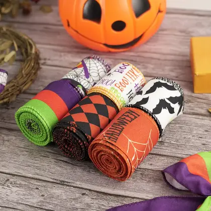 Halloween Ribbon Gift Packing Christmas Set Accessories Kaoke Wire detail view 2