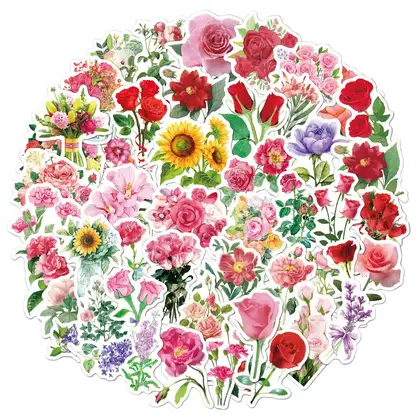 Flower Decals 50 Pieces of Notebook Phone Case Luggage detail view 3