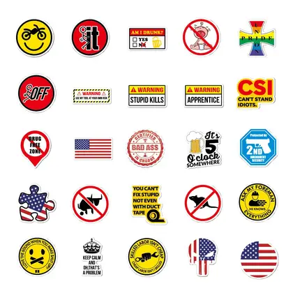 Helmet Stickers 50 Toolbox Cartoon Graffiti Industrial Waterproof Motorcycle detail view 2