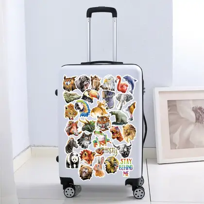 Original 50 Animal Graffiti Low-poly Art PVC Luggage Stickers detail view 3