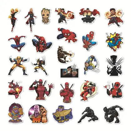 Spider-man Stickers 104 Captain America Cartoon Waterproof Marvel detail view 2