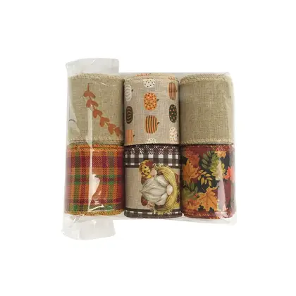 Thanksgiving Ribbon Autumn Harvest Theme Pumpkin Plaid Cock Decorative detail view 3