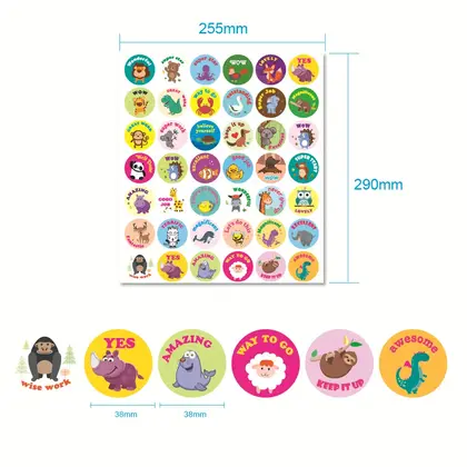 Teacher Reward Sticker 42 Creative Teaching Cartoon Cute Animal detail view 3