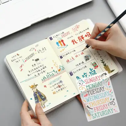 Weekly Stickers and Paper Hand-book Date Series Materials Creative detail view 2