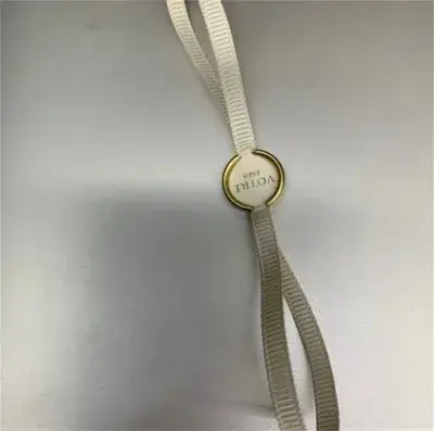 Custom Clothing Ribbon Hang Tag Aluminum Shell detail view 3
