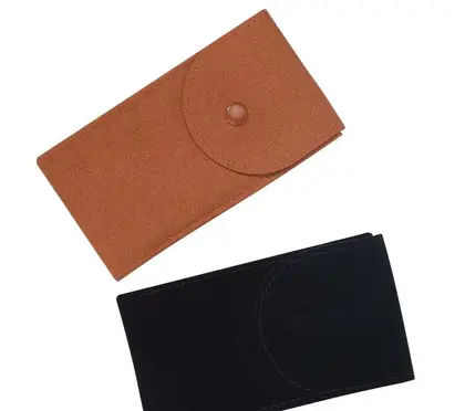 Custom Microfiber Snap Watch Bags Flannel Packaging Ring Gift detail view 3