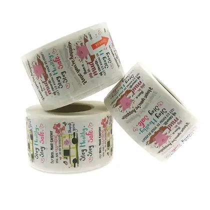 Custom Roll Sticker Color Cartoon Bronzing Printing Logo Seal detail view 3