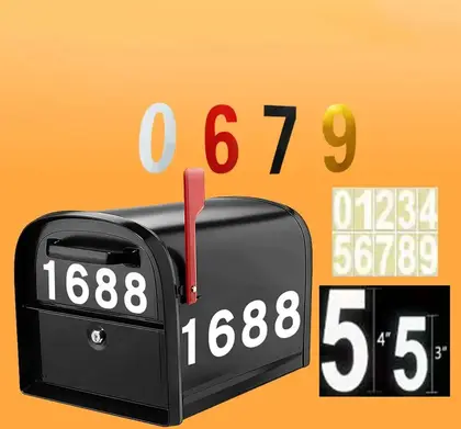 Reflective Digital Label Letterbox House Number Transfer Sticker 3 detail view 2