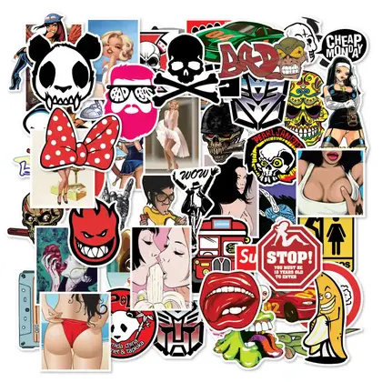 Ebay100 Non-repeatable Waterproof Removable PVC Cartoon Graffiti Guitar Skateboard detail view 3