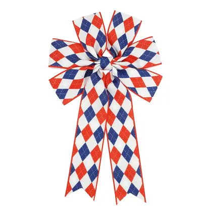 Multi-specification Independence Day Series Handmade Bow Midi Rib Webbing detail view 3