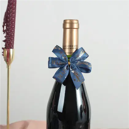 Perfume Bottle Double-sided Ribbon Bow Wine Decoration High-end Gift detail view 3