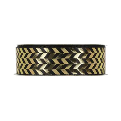 25mm Polyester Ribbon with Bronzing Pattern Personalized Logo Printing detail view 2