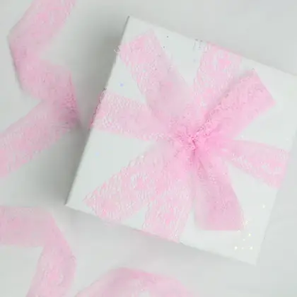 3.5cm Lace Ribbon Gauze Tape Flower Packaging Trim Accessories detail view 3