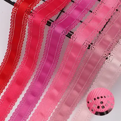 Polyester Satin Lace Ribbon Flower Decoration Hair Accessories Material detail view 3