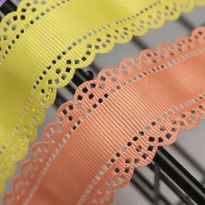 Polyester Satin Lace Ribbon Flower Decoration Hair Accessories Material detail view 2