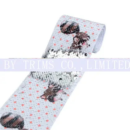 Sequin Cloth Beads Turn Garment Accessories Colorful Gradient Double-sided detail view 2