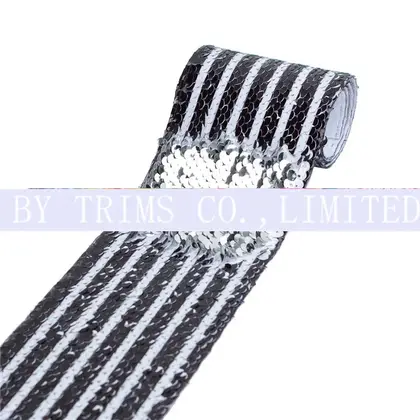 Sequin Cloth Beads Turn Garment Accessories Colorful Gradient Double-sided Polyester Ribbon 2 detail view 3
