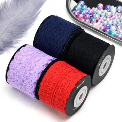 4.5cm Lace Ribbon Flower Packaging Trim Accessories Decorative detail view 2