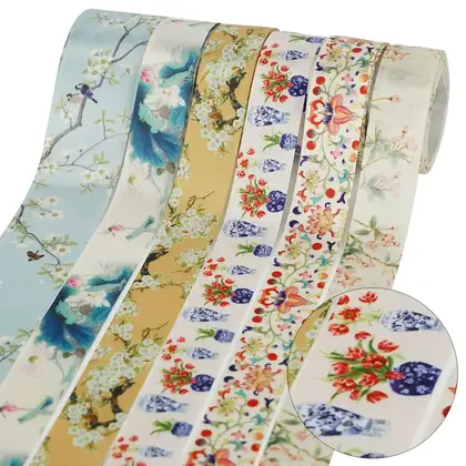 Guofeng Series Flower and Bird Landscape Pattern Ribbon Full detail view 3