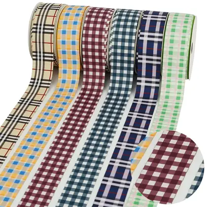 Korea Hemp Plaid Series Webbing Personality Creative Heat Transfer detail view 3