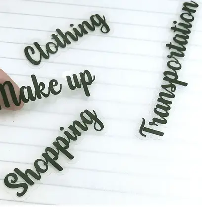 Special-shaped Transparent Letter Label Paper Waterproof Logo Sticker PVC detail view 2