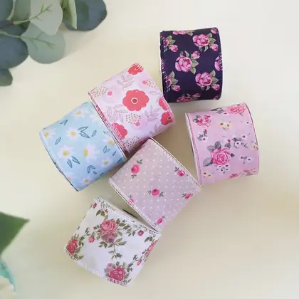 Outlet 63mm Summer Flower Theme Ribbon Gift Decorative Cooke Polyester Ribbon 2 detail view 3