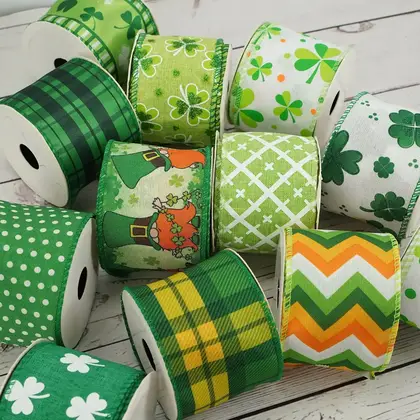 Outlet Irish Festival Ribbon Shamrock Love Scene Decorative St. detail view 2