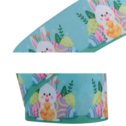 Outlet Printed Ribbed Ribbon Gift Packaging Easter Rabbit Radish detail view 3