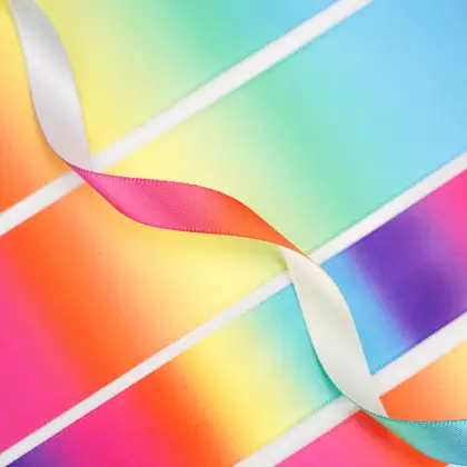 Outlet Rainbow Color Gradient Ribbon Gift Wrapping with Handmade detail view 3