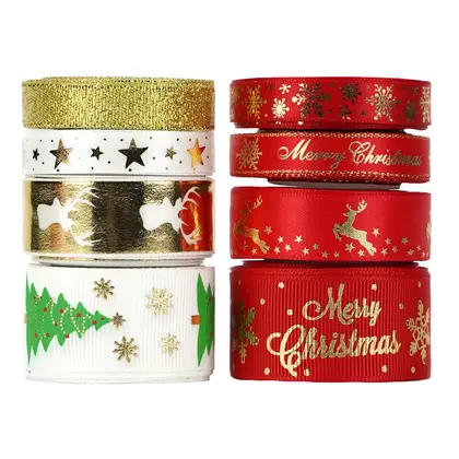 Christmas Ribbon Double-sided Threaded Gift Packaging Decorative Accessories detail view 2