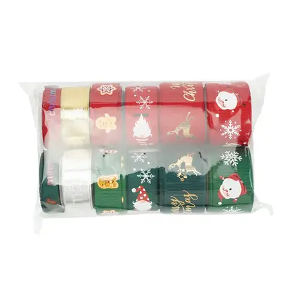Christmas Ribbon Double-sided Threaded Packaging Gift Accessories Decoration Polyester Ribbon 5 detail view 2