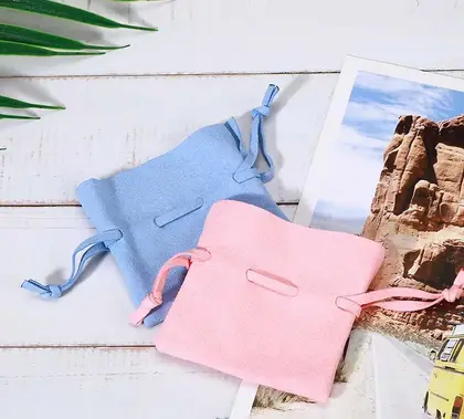 Plush Cloth Bag Jewelry Storage Cosmetic Drawstring Pocket Lucky detail view 2