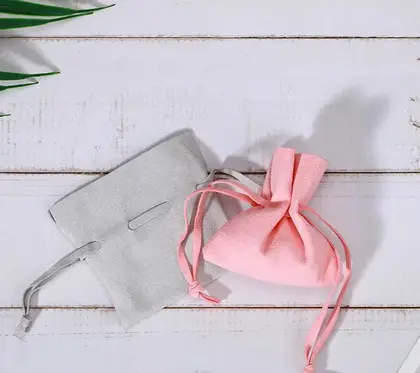 Plush Cloth Bag Jewelry Storage Cosmetic Drawstring Pocket Lucky detail view 3