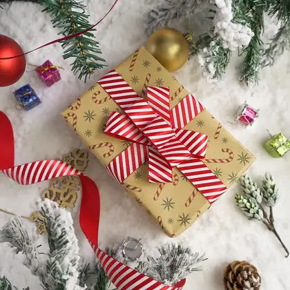 Christmas Ribbon Gift Box Packaging Accessories Decorative Polyester Ribbon 2 detail view 2