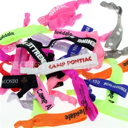 Logo One Color Brush Ink Printing Knot Hair Belt detail view 2