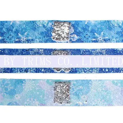 Sequins Printing Rainbow Color Double-sided Double-color Flip-chip Jewelry Bow detail view 2