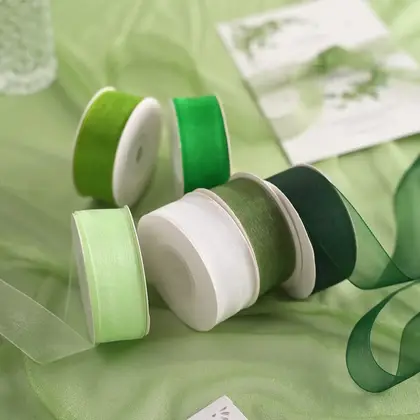 Snow Yarn Ribbon Transparent Packaging Mesh Belt Flowers Gift detail view 2