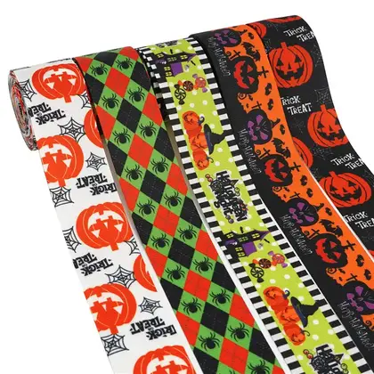 Threaded Ribbon Halloween Decoration Ornament Gift Wrapping Pattern Box detail view 2