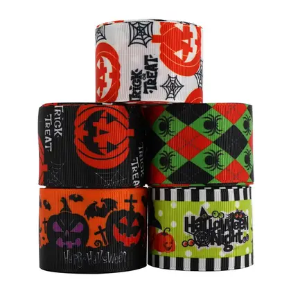 Threaded Ribbon Halloween Decoration Ornament Gift Wrapping Pattern Box detail view 3