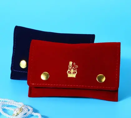 Flannel Flap Bag Double Sided Fleece Jewelry Ring Storage supplied by BY Boyuan