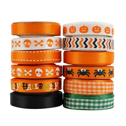 Halloween Ribbon Combination Set Festive Gift Box Decorative Ribbed detail view 2