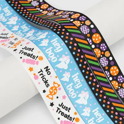 Halloween Ribbon Set of Festival Gift Box Decoration Polyester Ribbon 2 detail view 3