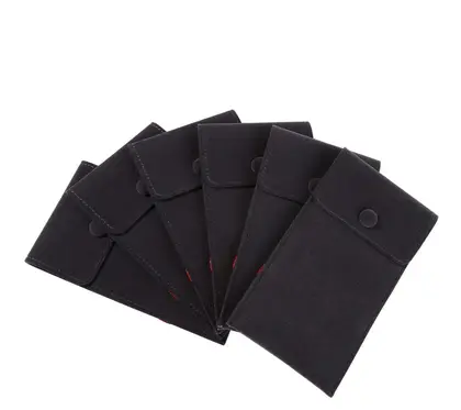 High-end Jewelry Bags Flap Cover Dark Buckle Flannel Storage detail view 2