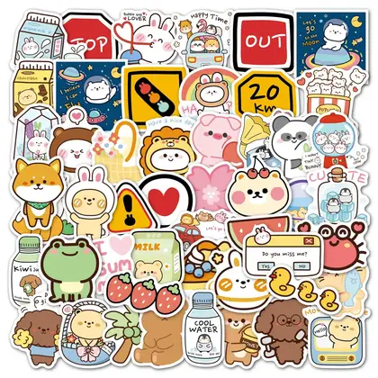 Instagram Cute Cartoon Bunny Sticker Little Fresh Girl Hand detail view 3