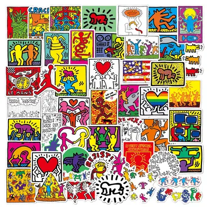 Keith Haring Decal 50 Pieces of Luggage Waterproof Street detail view 3